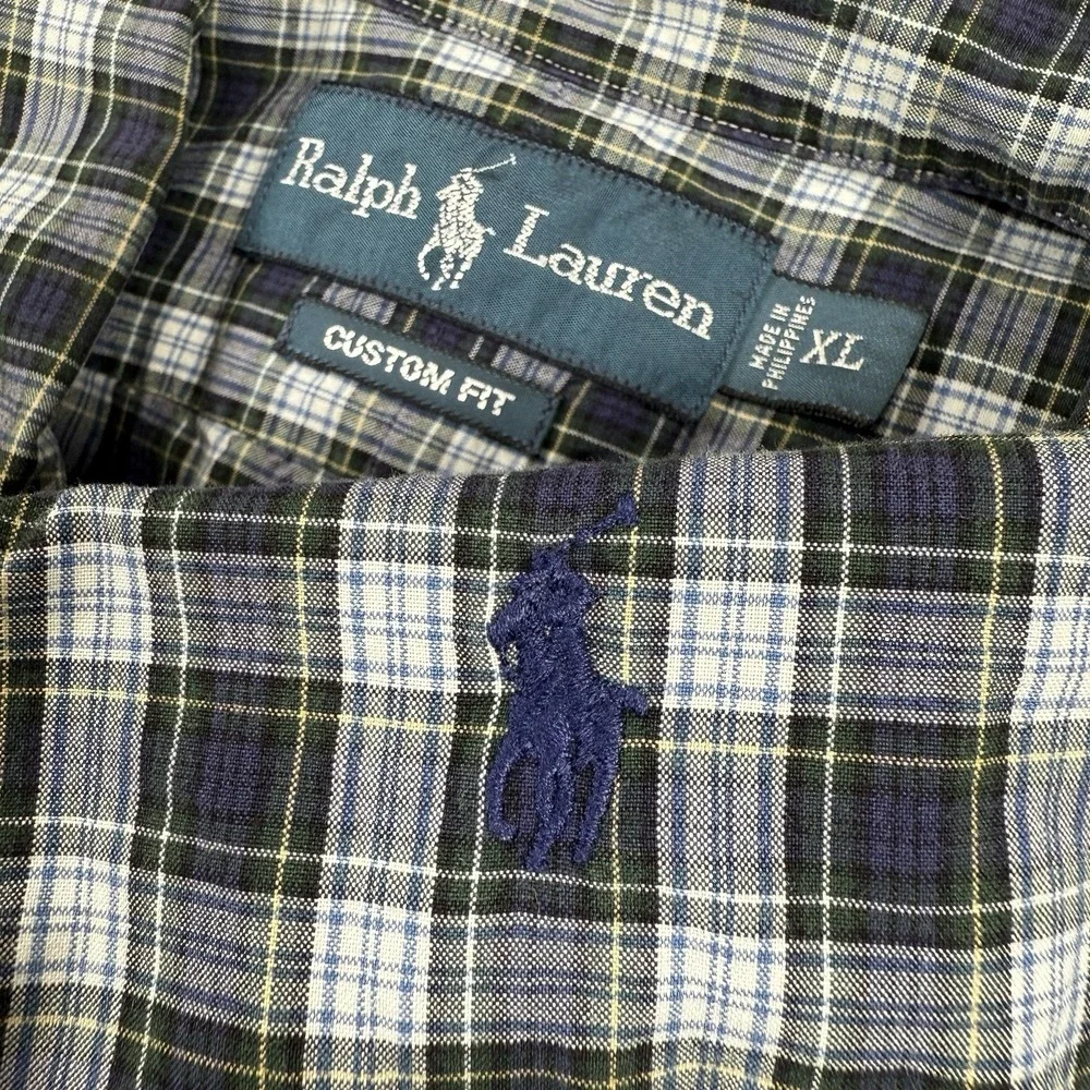 Ralph Lauren‎ Button Down Shirt Mens XL Long Sleeve Plaid Mens Colorful